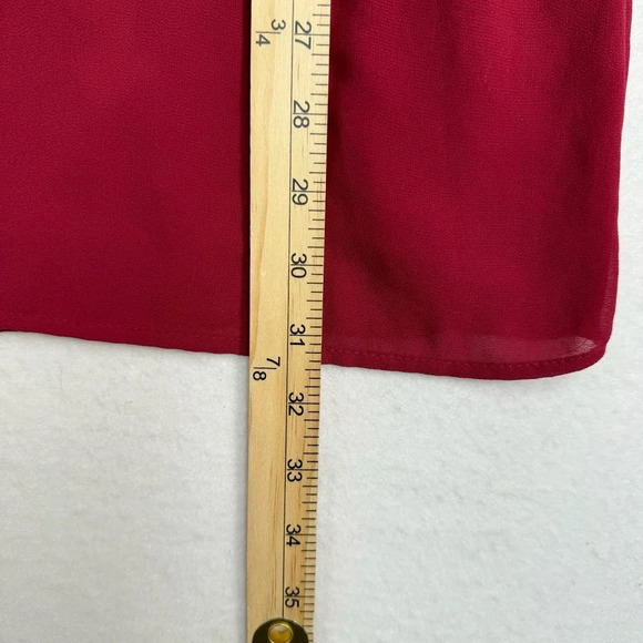 Lulus Sheer Split Long Sleeve Maroon Mini Dress Womens Size Medium Lined - Picture 7 of 10